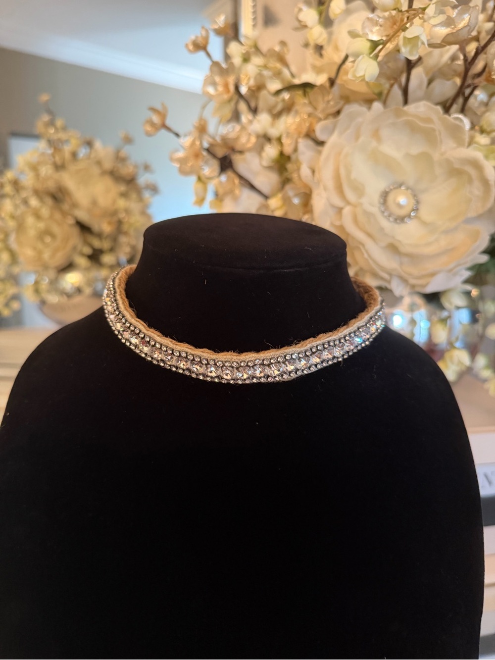Crystal-Embellished Gold and Silver Choker Necklace - Women Jewelry Juice Coture
